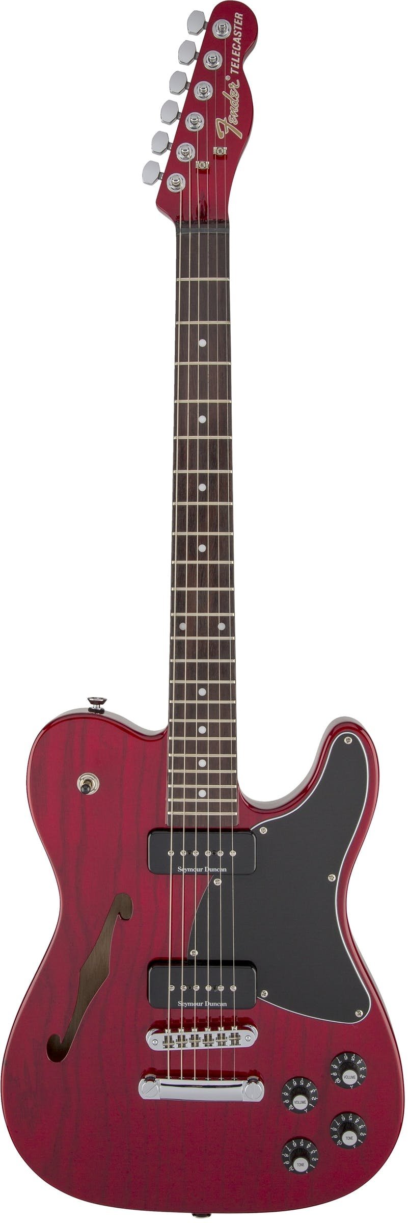 Fender Jim Adkins JA-90 Thinline Tele in Crimson Red Transparent